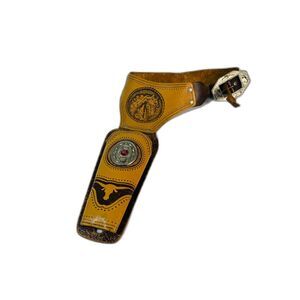 Vintage 1950s Hubley Horse Design Leather Toy Holster Gun Belt